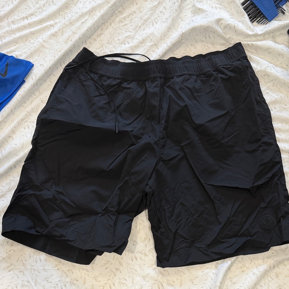 Moncler Black Mesh-Lined Athletic Shorts